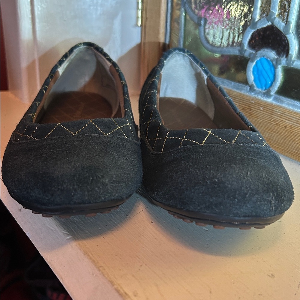 Lands' End Black and Gold Women's Flats